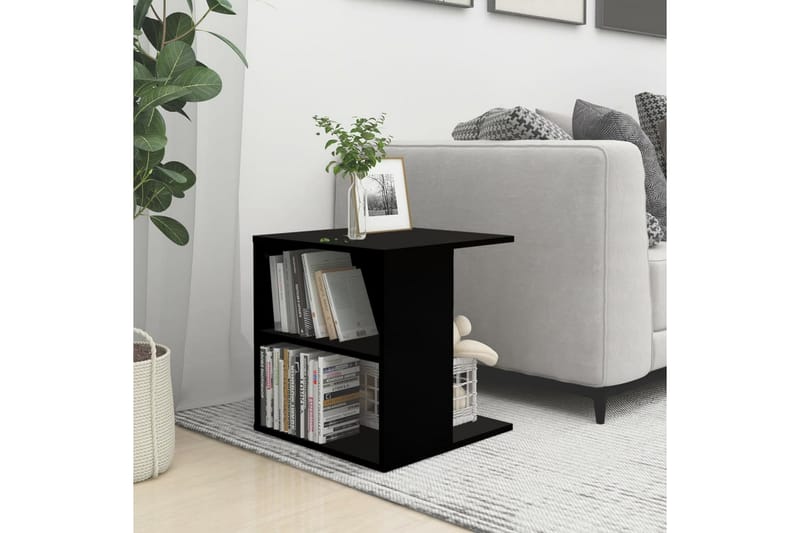 Sidebord svart 45x45x48 cm sponplate - Svart - Lampebord & sidebord - Brettbord og småbord