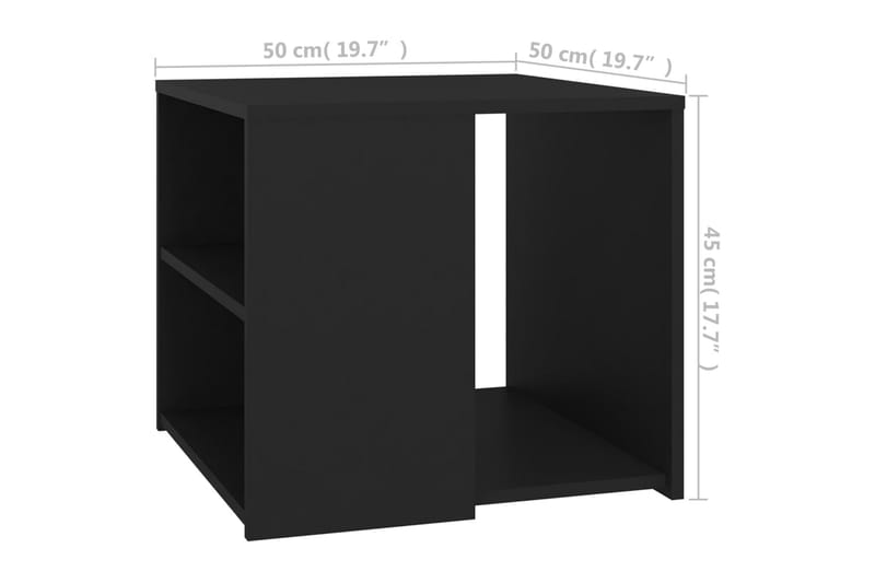 Sidebord svart 50x50x45 cm sponplate - Svart - Lampebord & sidebord - Brettbord og småbord