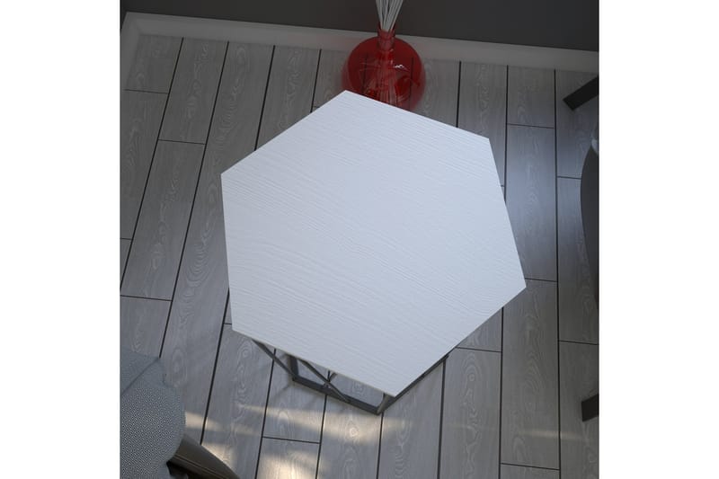 Sidebord Ubbeboda 40 cm Heksagon - Hvit/Svart - Møbler - Bord - Avlastningsbord & sidobord - Lampebord & sidebord