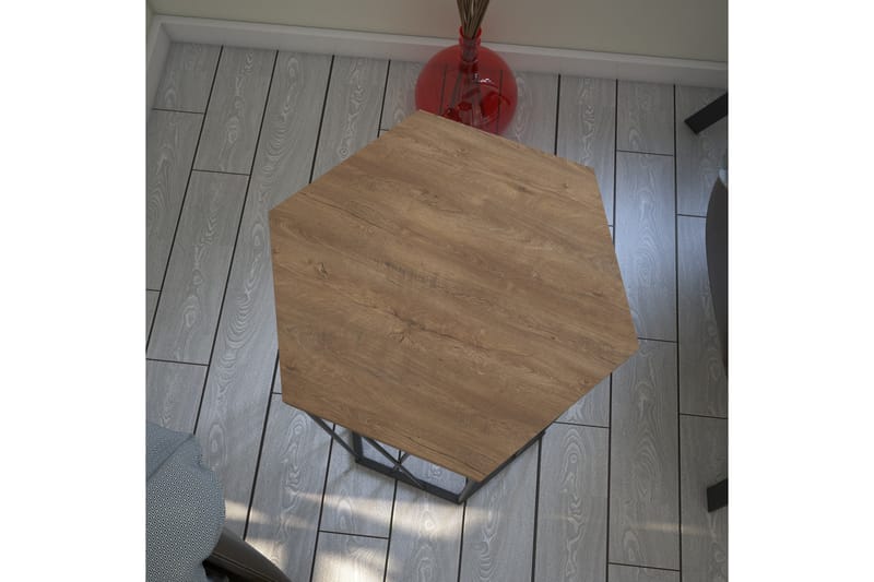 Sidebord Ubbeboda 40 cm Sekskant - Lysebrun/Svart - Lampebord & sidebord - Brettbord og småbord