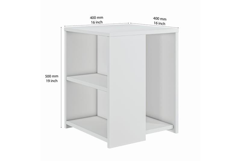 Sidebord Puento 40 cm - Hvit - Lampebord & sidebord - Brettbord og småbord