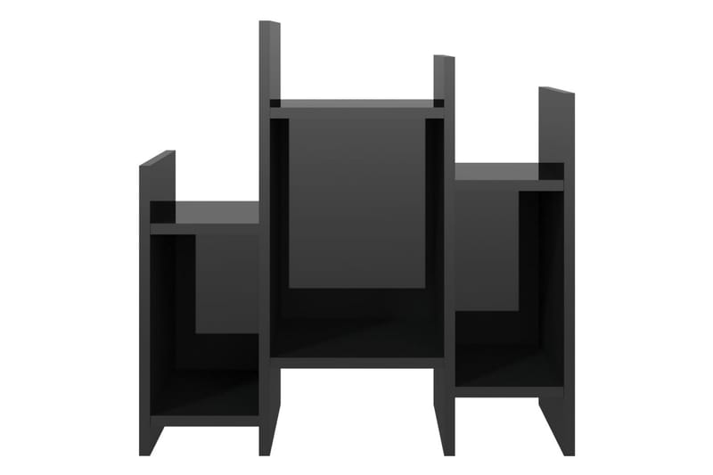 Sideskap høyglans svart 60x26x60 cm sponplate - Svart - Lampebord & sidebord - Brettbord og småbord