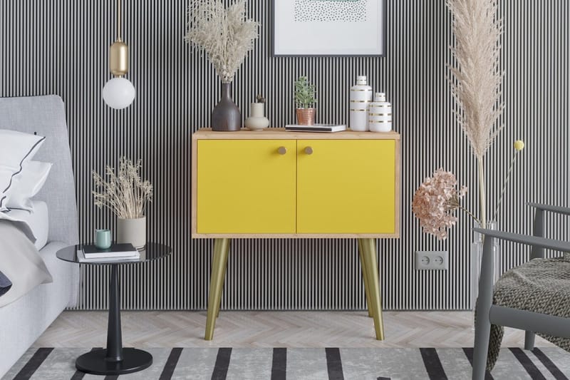 Sidobord Guld|Ek|Gul