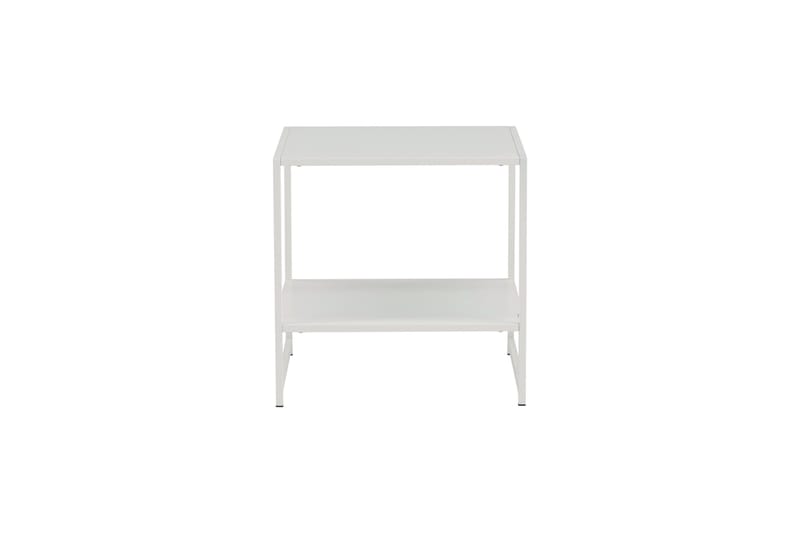 Staal Sidebord med Hylle, Hvit