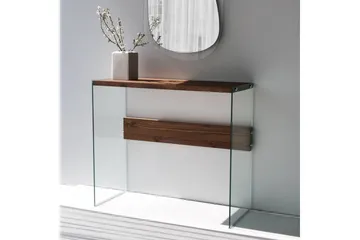 Thorold Sidebord 91 cm - Mørkebrun / herdet glass - Møbler - Bord - Avlastningsbord & sidobord - Lampebord & sidebord