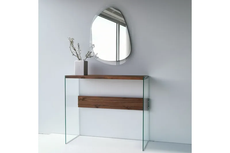 Thorold Sidebord 91 cm - Mørkebrun / herdet glass - Møbler - Bord - Avlastningsbord & sidobord - Lampebord & sidebord