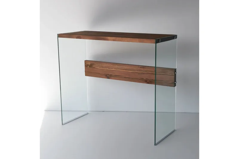 Thorold Sidebord 91 cm - Mørkebrun / herdet glass - Møbler - Bord - Avlastningsbord & sidobord - Lampebord & sidebord