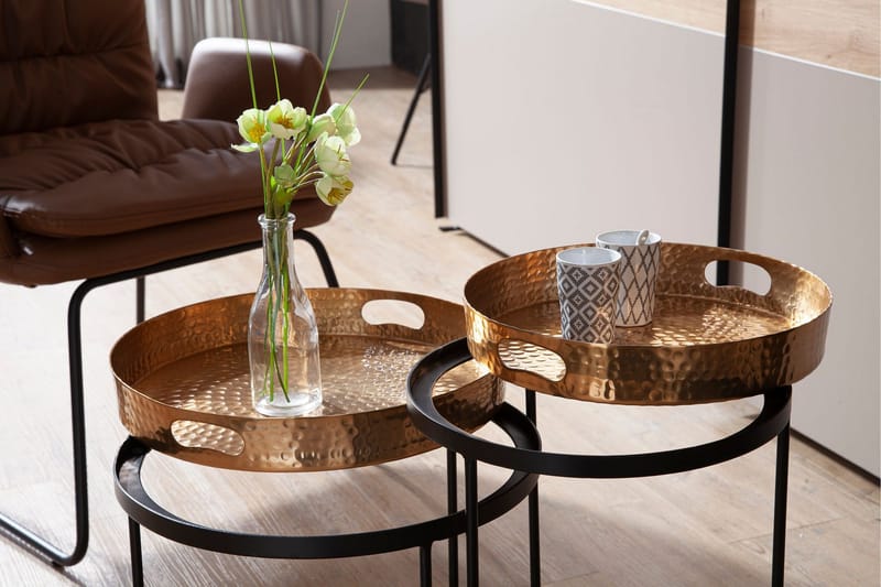 Wilhem Sidebord 33 cm Rund - Gull - Møbler - Bord - Avlastningsbord & sidobord - Lampebord & sidebord