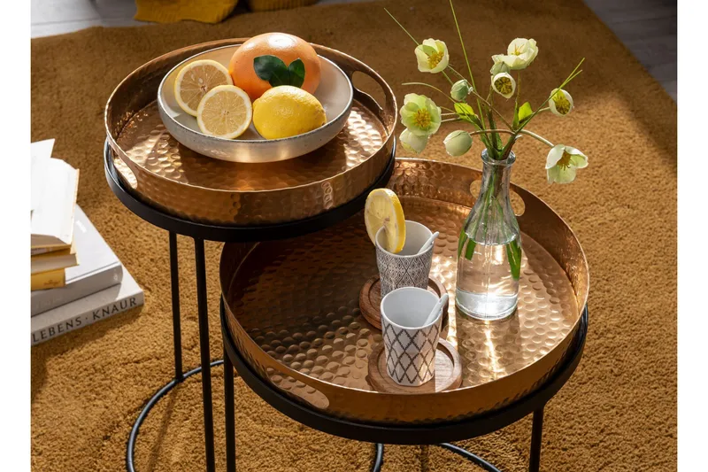 Wilhem Sidebord 33 cm Rund - Gull - Møbler - Bord - Avlastningsbord & sidobord - Lampebord & sidebord