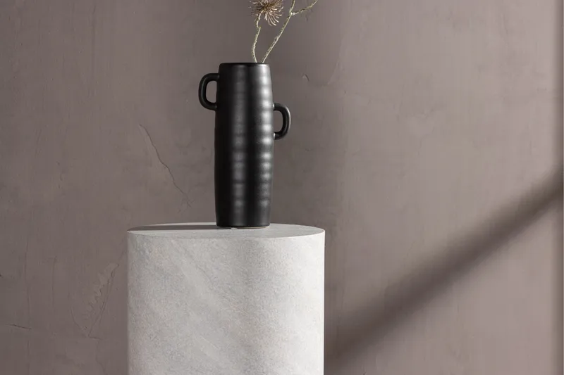 York Travertin Sidebord 50 cm - Grå - Møbler - Bord - Avlastningsbord & sidobord - Pidestall & blomsterpidestall