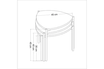 Lenny Settbord - Hvit/Antrasitt/Valnøtt - Møbler - Bord - Avlastningsbord & sidobord - Settbord