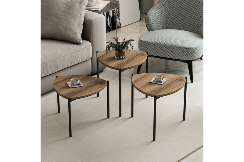 Lenny Settbord - Valnøtt - Møbler - Bord - Avlastningsbord & sidobord - Settbord