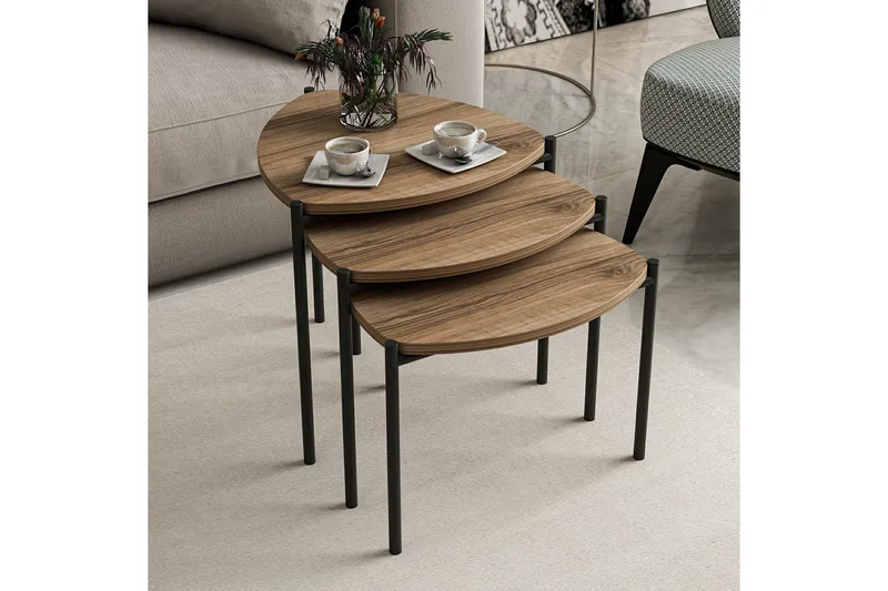 Lenny Settbord - Valnøtt - Møbler - Bord - Avlastningsbord & sidobord - Settbord