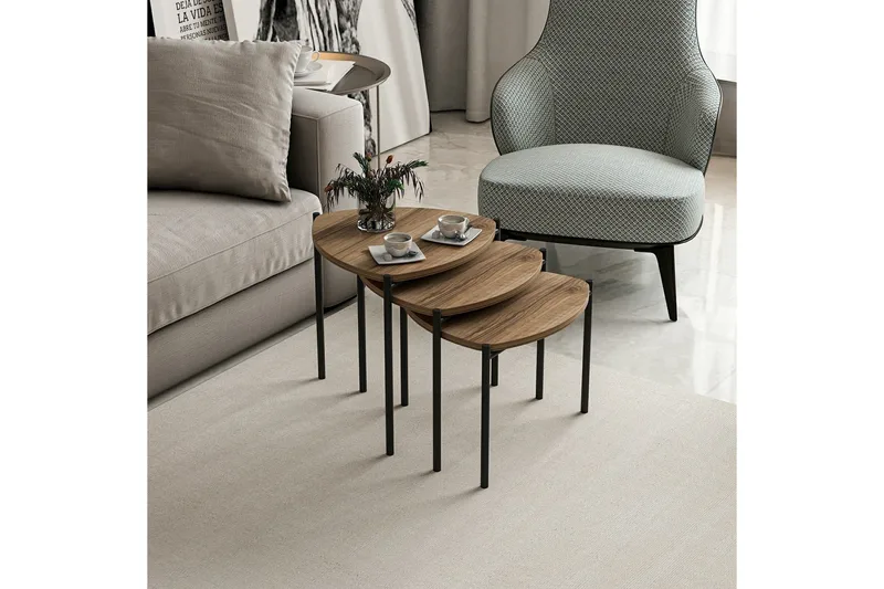 Lenny Settbord - Valnøtt - Møbler - Bord - Avlastningsbord & sidobord - Settbord