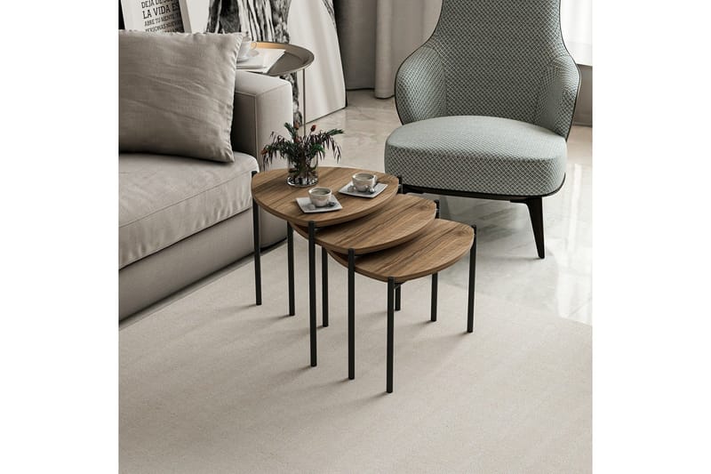 Lenny Settbord - Valnøtt - Møbler - Bord - Avlastningsbord & sidobord - Settbord