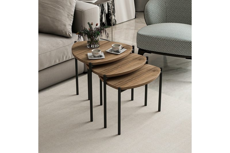 Lenny Settbord - Valnøtt - Møbler - Bord - Avlastningsbord & sidobord - Settbord