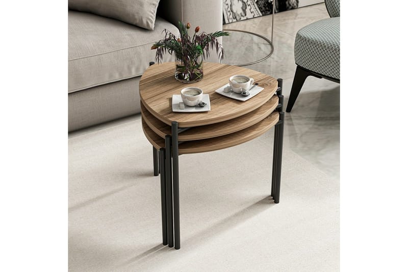 Lenny Settbord - Valnøtt - Møbler - Bord - Avlastningsbord & sidobord - Settbord