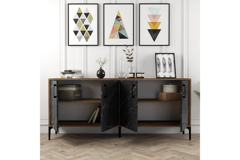 Levents Avlastningsbord 180 cm - Valnøtt / Svart - Møbler - Bord - Avlastningsbord & sidobord - Konsollbord & gangbord