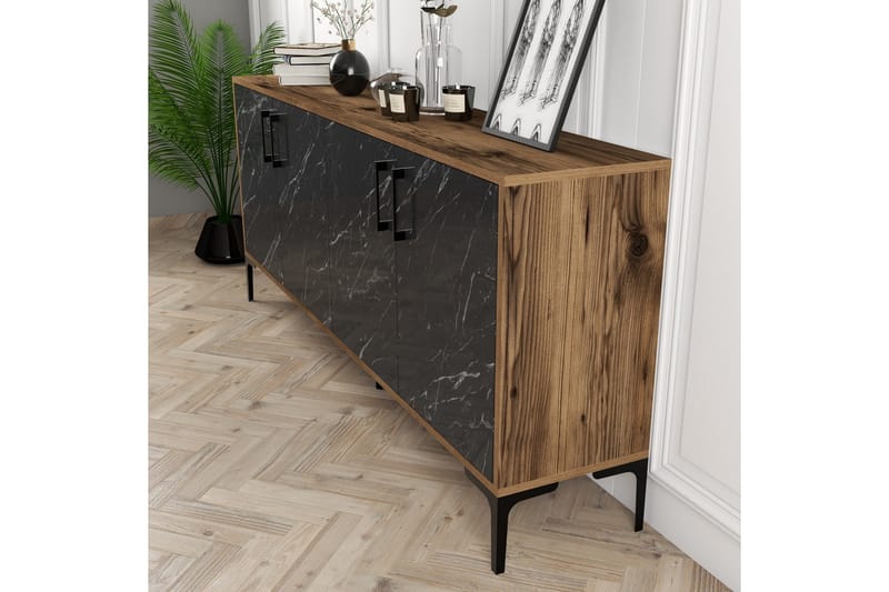 Levents Avlastningsbord 180 cm - Valnøtt / Svart - Møbler - Bord - Avlastningsbord & sidobord - Konsollbord & gangbord