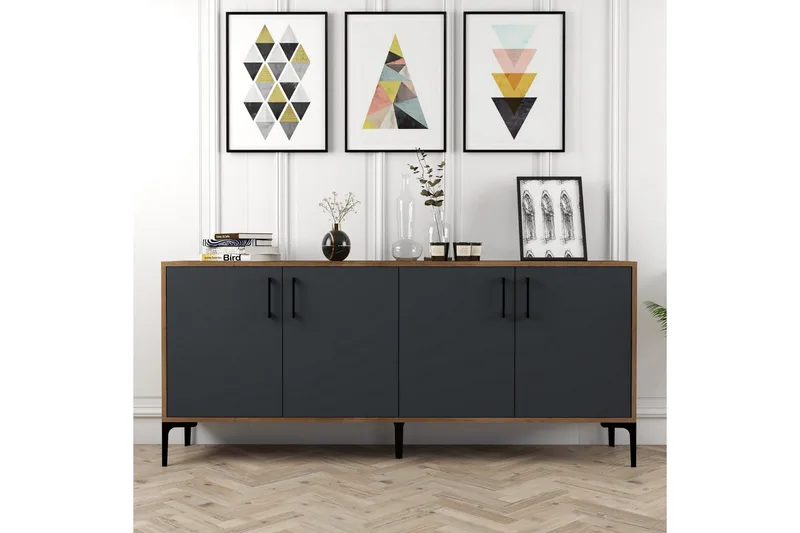 Levents Avlastningsbord 180 cm - Valnøtt/Antrasitt - Møbler - Bord - Avlastningsbord & sidobord - Konsollbord & gangbord