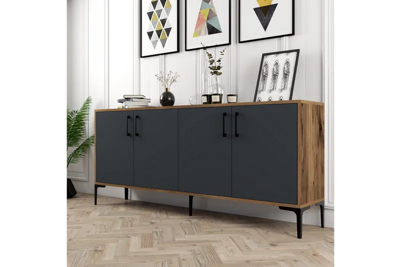 Levents Avlastningsbord 180 cm - Valnøtt/Antrasitt - Møbler - Bord - Avlastningsbord & sidobord - Konsollbord & gangbord