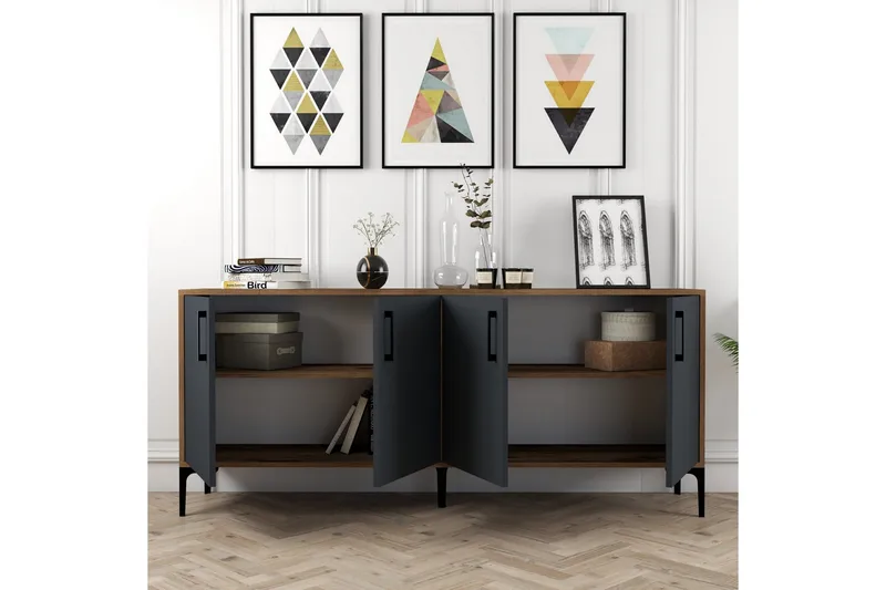 Levents Avlastningsbord 180 cm - Valnøtt/Antrasitt - Møbler - Bord - Avlastningsbord & sidobord - Konsollbord & gangbord