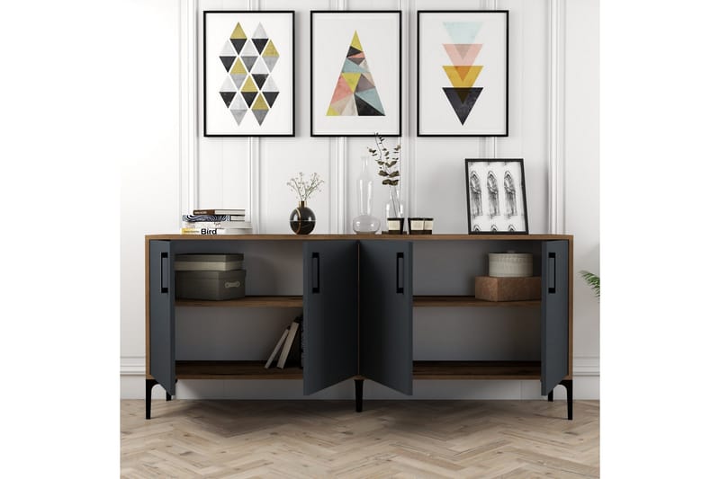 Levents Avlastningsbord 180 cm - Valnøtt/Antrasitt - Møbler - Bord - Avlastningsbord & sidobord - Konsollbord & gangbord