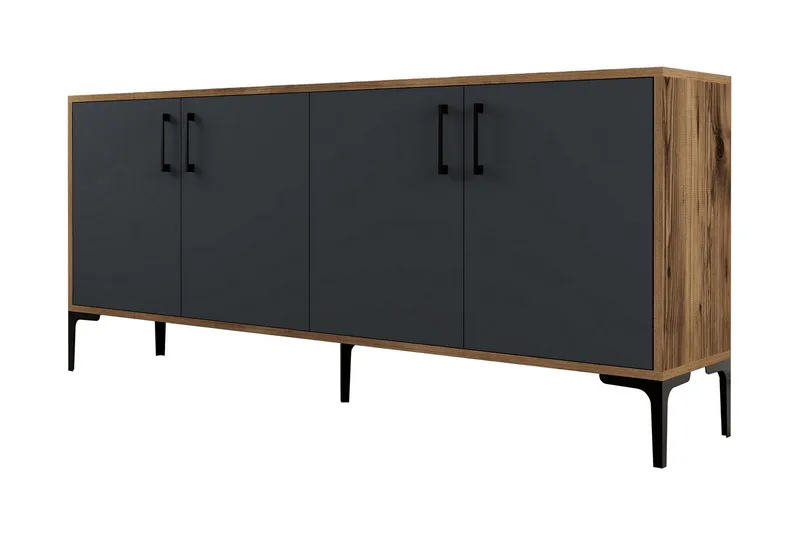 Levents Avlastningsbord 180 cm, Valnøtt/Antrasitt