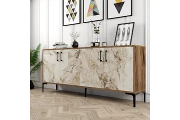 Levents Avlastningsbord 180 cm - Valnøtt/Beige/Svart - Møbler - Bord - Avlastningsbord & sidobord - Konsollbord & gangbord