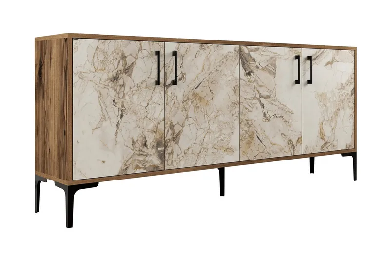 Levents Avlastningsbord 180 cm, Valnøtt/Beige/Svart