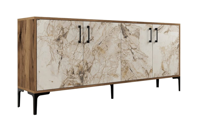 Levents Avlastningsbord 180 cm, Valnøtt/Beige/Svart