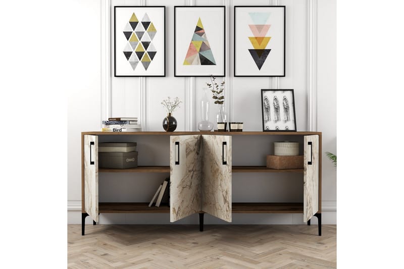 Levents Avlastningsbord 180 cm - Valnøtt/Beige/Svart - Møbler - Bord - Avlastningsbord & sidobord - Konsollbord & gangbord