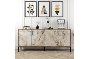 Levents Avlastningsbord 180 cm - Valnøtt/Beige/Svart - Møbler - Bord - Avlastningsbord & sidobord - Konsollbord & gangbord