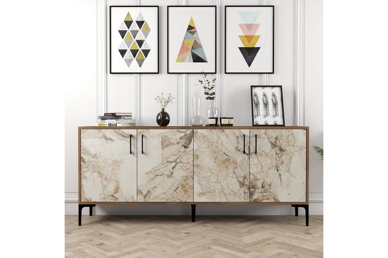 Levents Avlastningsbord 180 cm - Valnøtt/Beige/Svart - Møbler - Bord - Avlastningsbord & sidobord - Konsollbord & gangbord