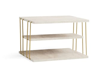 Lifon Sidebord 50 cm - Gull/Marmor - Møbler - Bord - Avlastningsbord & sidobord - Brettbord og småbord