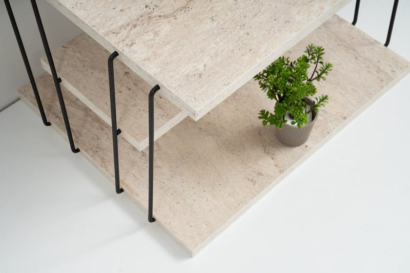 Lifon Sidebord 50 cm - Svart/Marmor - Møbler - Bord - Avlastningsbord & sidobord - Lampebord & sidebord