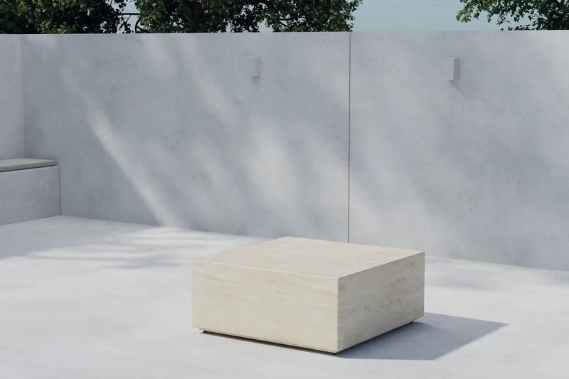 Lissabon sidebord 80 cm utendørs, Beige