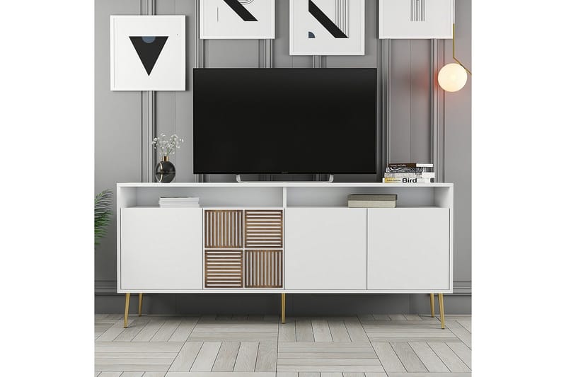 Lissione Konsollbord 180 cm - Gull/Hvit - Møbler - TV- & Mediamøbler - TV-skap