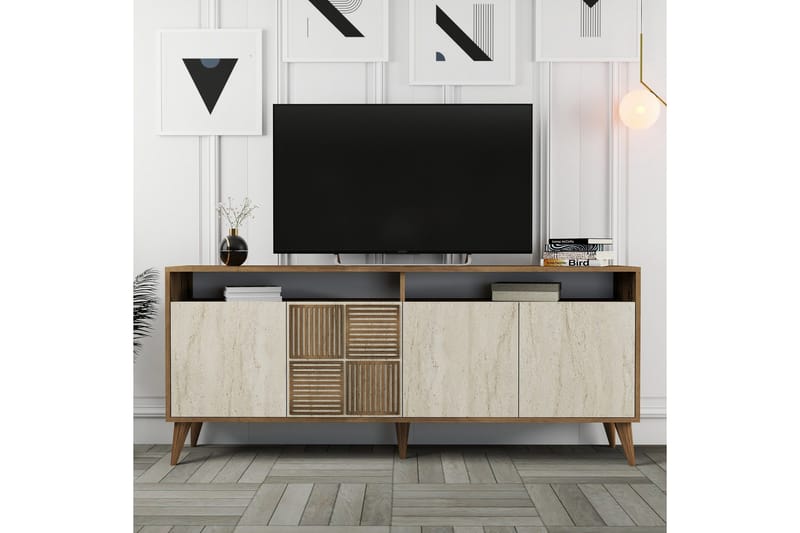 Lissione Konsollbord 180 cm - Valnøtt/Beige - Møbler - Bord - Avlastningsbord & sidobord - Konsollbord & gangbord