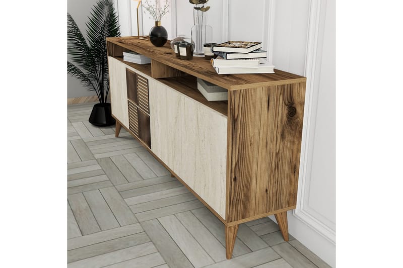 Lissione Konsollbord 180 cm - Valnøtt/Beige - Møbler - Bord - Avlastningsbord & sidobord - Konsollbord & gangbord