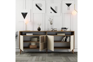 Lissione Konsollbord 180 cm - Valnøtt/Beige - Møbler - Bord - Avlastningsbord & sidobord - Konsollbord & gangbord