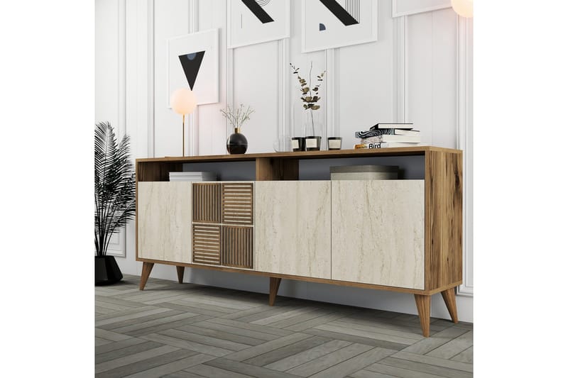 Lissione Konsollbord 180 cm - Valnøtt/Beige - Møbler - Bord - Avlastningsbord & sidobord - Konsollbord & gangbord