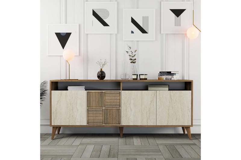 Lissione Konsollbord 180 cm - Valnøtt/Beige - Møbler - Bord - Avlastningsbord & sidobord - Konsollbord & gangbord