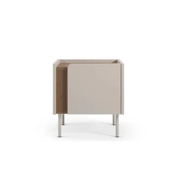 Lomar Nattbord 45,5x47,8x35 cm - Naturlig eik sandstein - Møbler - Bord - Avlastningsbord & sidobord - Sengebord & nattbord