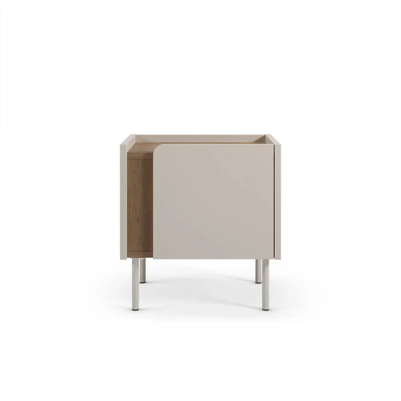 Lomar Nattbord 45,5x47,8x35 cm - Naturlig eik sandstein - Møbler - Bord - Avlastningsbord & sidobord - Sengebord & nattbord