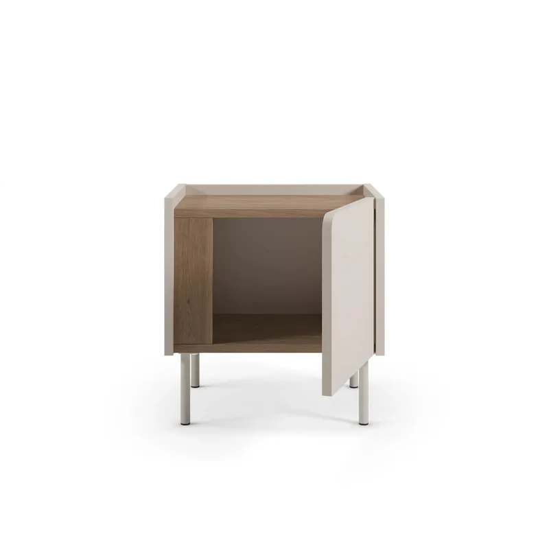 Lomar Nattbord 45,5x47,8x35 cm - Naturlig eik sandstein - Møbler - Bord - Avlastningsbord & sidobord - Sengebord & nattbord