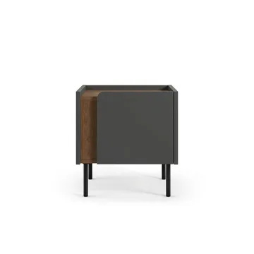 Lomar Nattbord 45,5x47,8x35 cm - Naturlig eik/Antrasitt/Svart - Møbler - Bord - Avlastningsbord & sidobord - Sengebord & nattbord