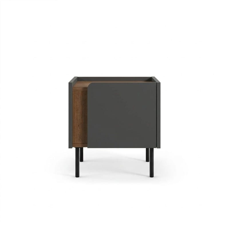 Lomar Nattbord 45,5x47,8x35 cm - Naturlig eik/Antrasitt/Svart - Møbler - Bord - Avlastningsbord & sidobord - Sengebord & nattbord
