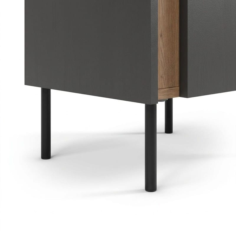 Lomar Nattbord 45,5x47,8x35 cm - Naturlig eik/Antrasitt/Svart - Møbler - Bord - Avlastningsbord & sidobord - Sengebord & nattbord