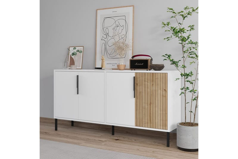 Lorien Konsollbord 150 cm - Hvit/Eik - Møbler - Bord - Avlastningsbord & sidobord - Konsollbord & gangbord